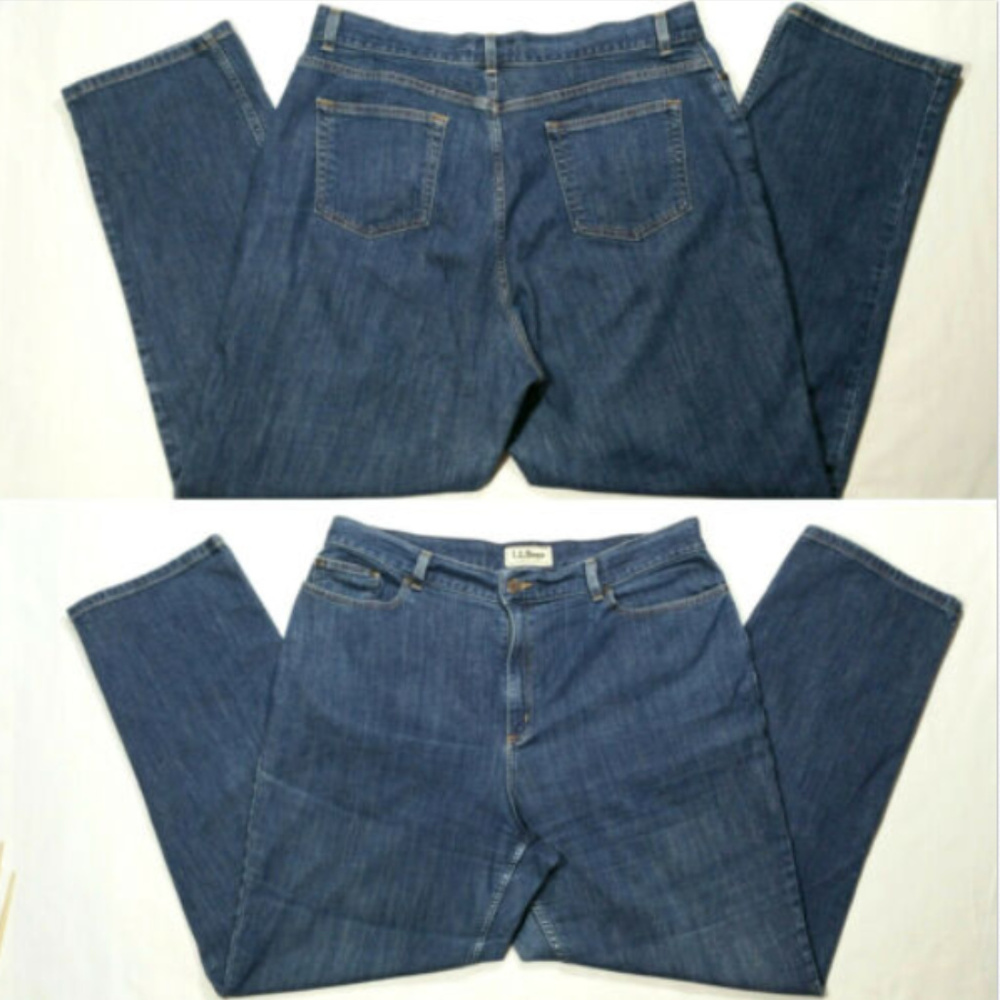 *SOLD* 18 L.L. BEAN Straight Jeans Blue Classic - Picture 3 of 8